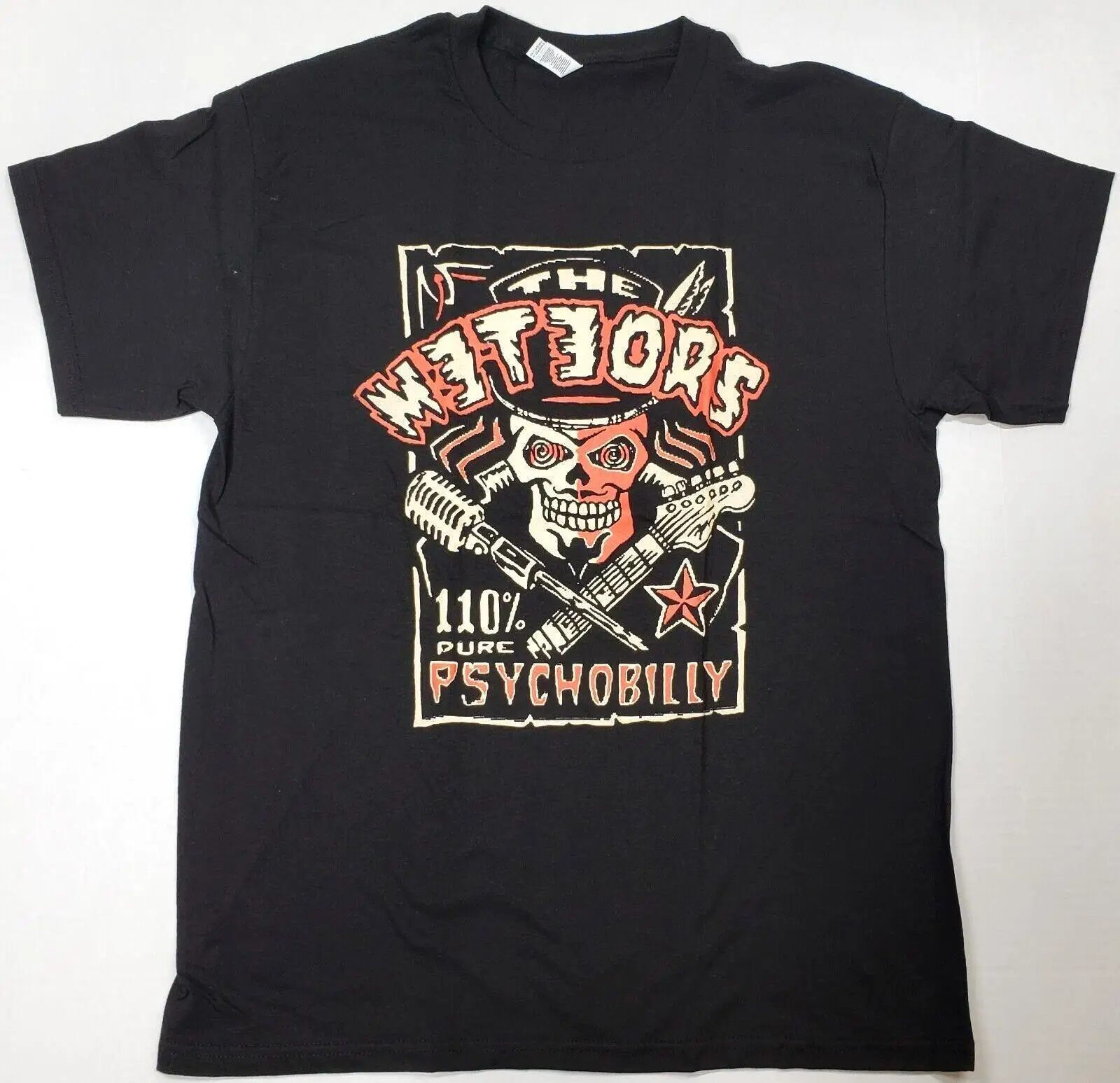

The METEORS T-shirt Psychobilly Rock Band Adult Men s Retro Tee Black New