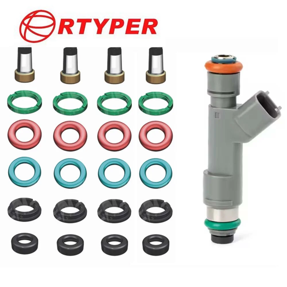 For 4 Cylinder Fuel Injector Repair Kits Oring filter Plastic cap 12613163 For Chevrolet HHR Malibu 2.2L 2.4L L4 Pontiac G6
