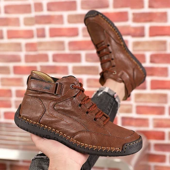 أحذية للرجال الربيع/الخريف اليدوية الجلود حذاء كاجوال موضة لينة السببية المشي أحذية رياضية تنفس المرأة حذاء من الجلد