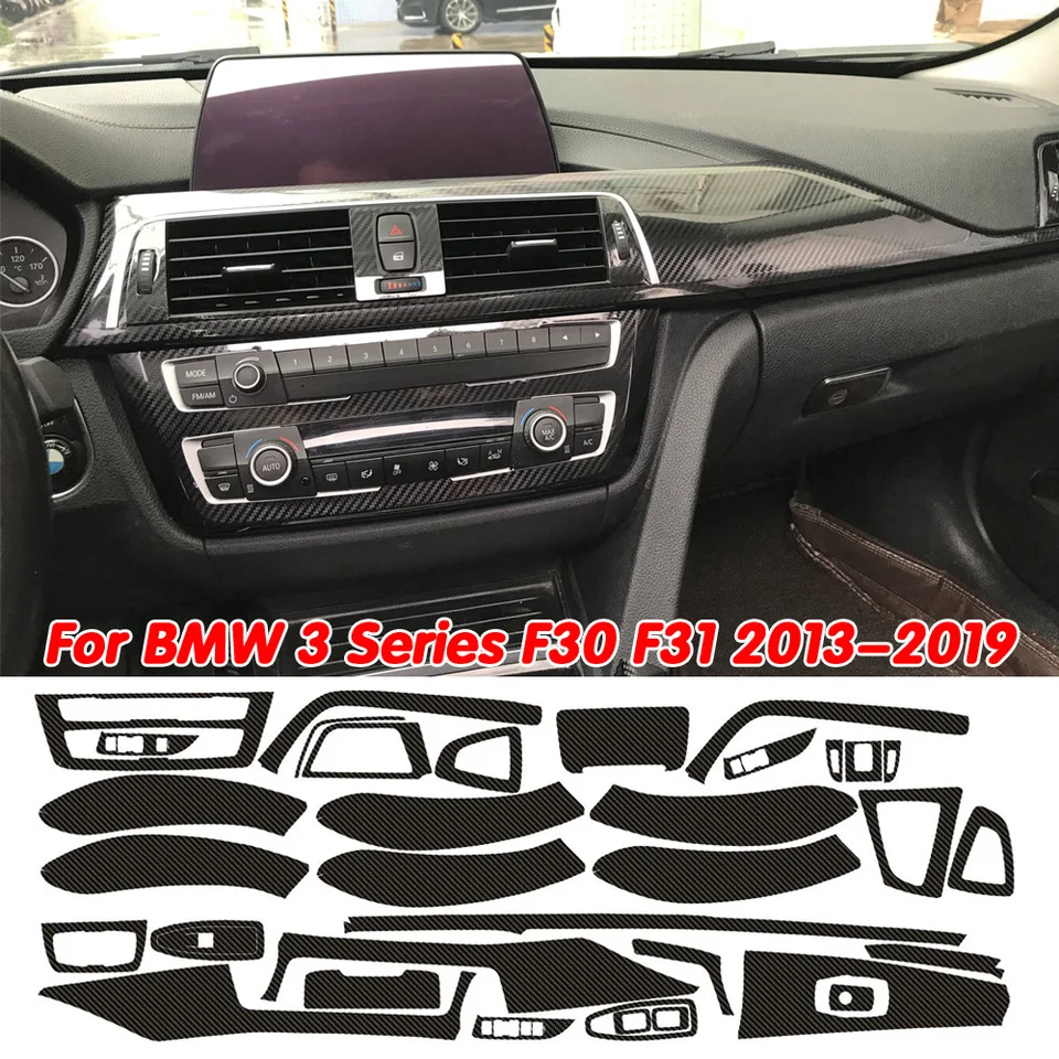 Autocollants intérieurs de voiture en fibre de carbone, panneau de commande  central, autocollant de tableau Prada, garniture de style de voiture pour  BMW Série 3 F30 F31 2013-2019 - AliExpress