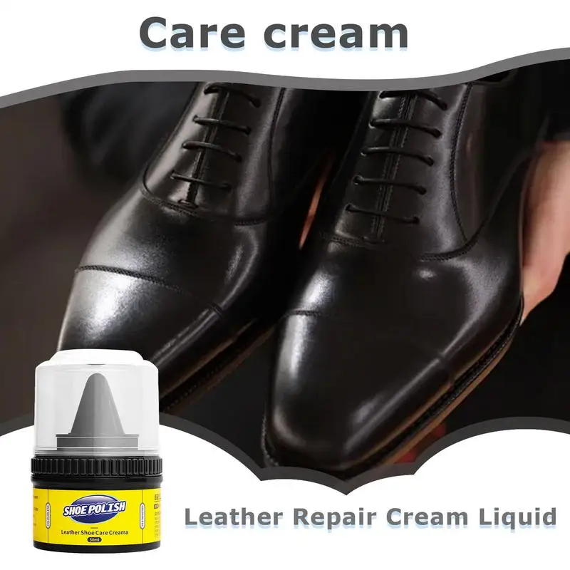 Leather Shoe Cream Polish 50ml Leather Care Cleaning Paste Maintenance Car Interior Cleaner