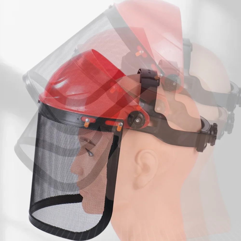Safety Helmet Metal Mesh Chainsaw Helmet Splash Prevention Sponge Lining Mesh Face Shield Large Adjustable Safety Helmet Protective Mask face shield mask