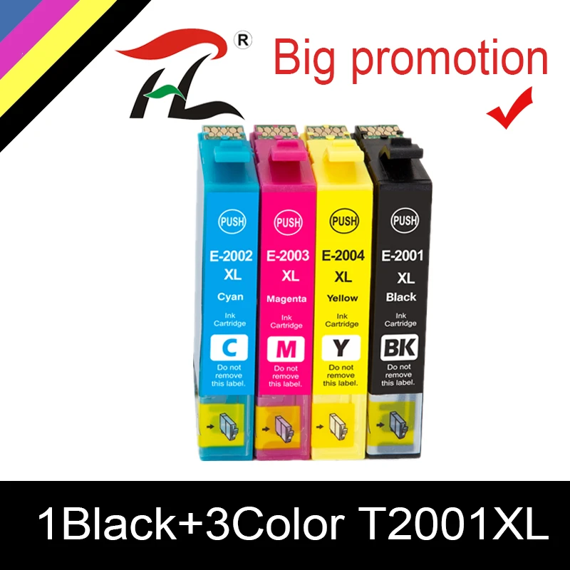 

HTL T200XL Ink Cartridges For Epson T2001 T2002 T2003 T2004 Workforce WF 2510 2520 2530 2540 XP-100 XP 200 300 310 400 410