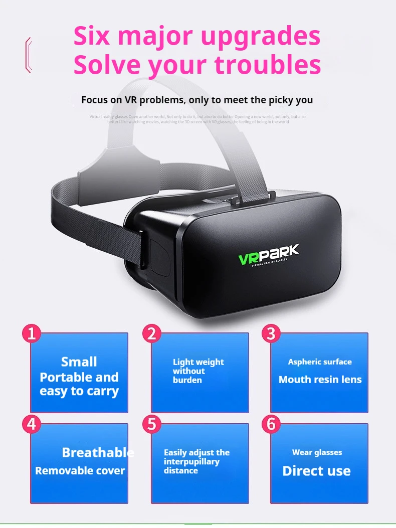 VR Glasses Virtual Reality Headset Viar Devices Box Helmet Smartphone Motion Sensing Game 3d Movie Glasses Popular Accessories 37 Sdb3da1f33f0c4160851b8294c593e751t