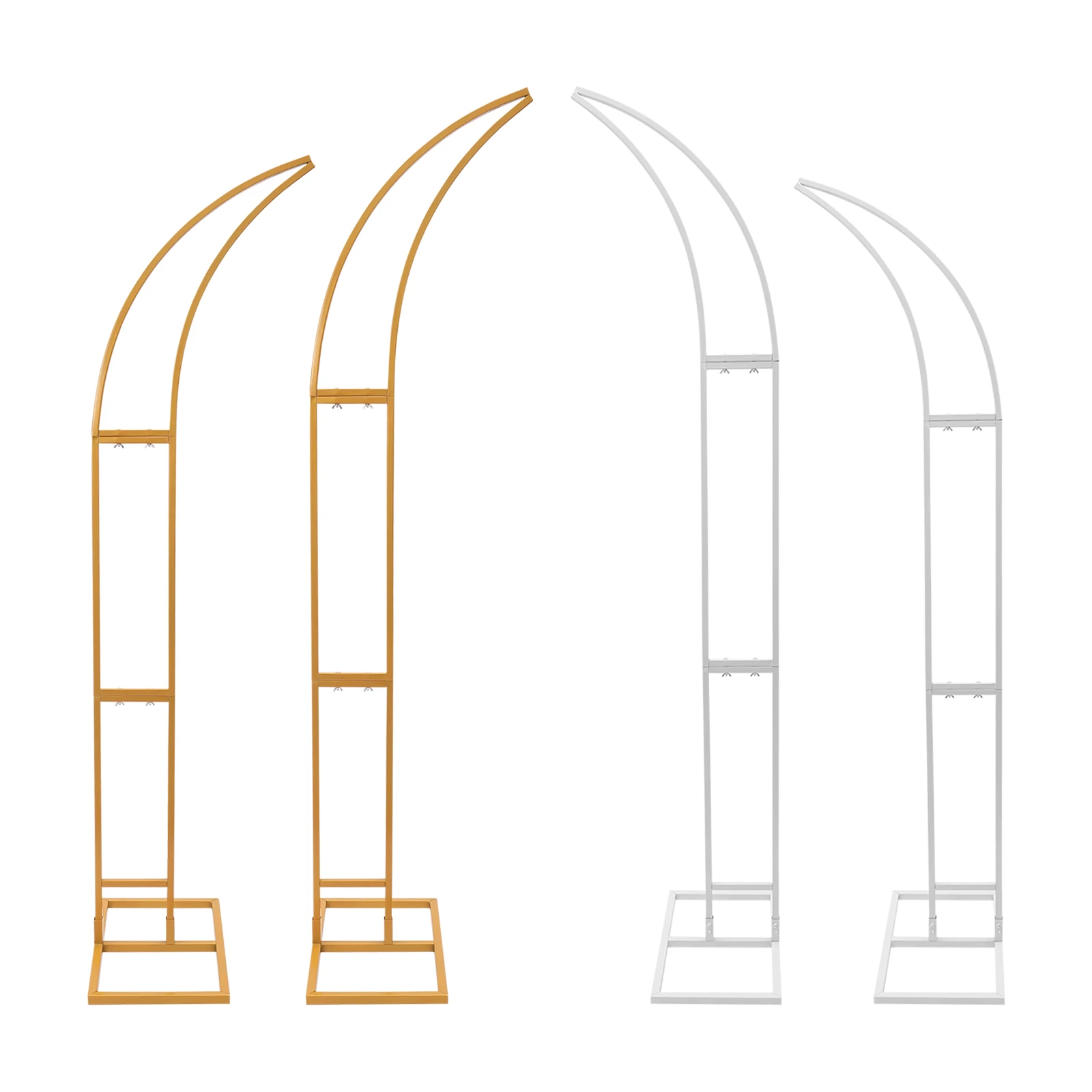 2Pcs Wedding Arched Bracket, Arch Backdrop Stand for Ceremony and Party, Curved Wedding Stands