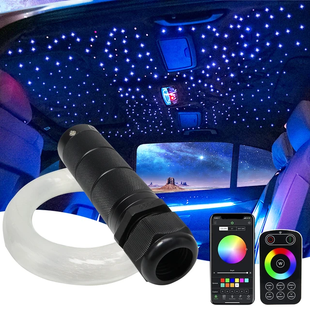 Dc12v 6w RGBW Voiture Toit Étoile Lumières App Led  Kit d'éclairage de plafond  étoile fibre optique-Lumières à fibre optique-Aliexpress