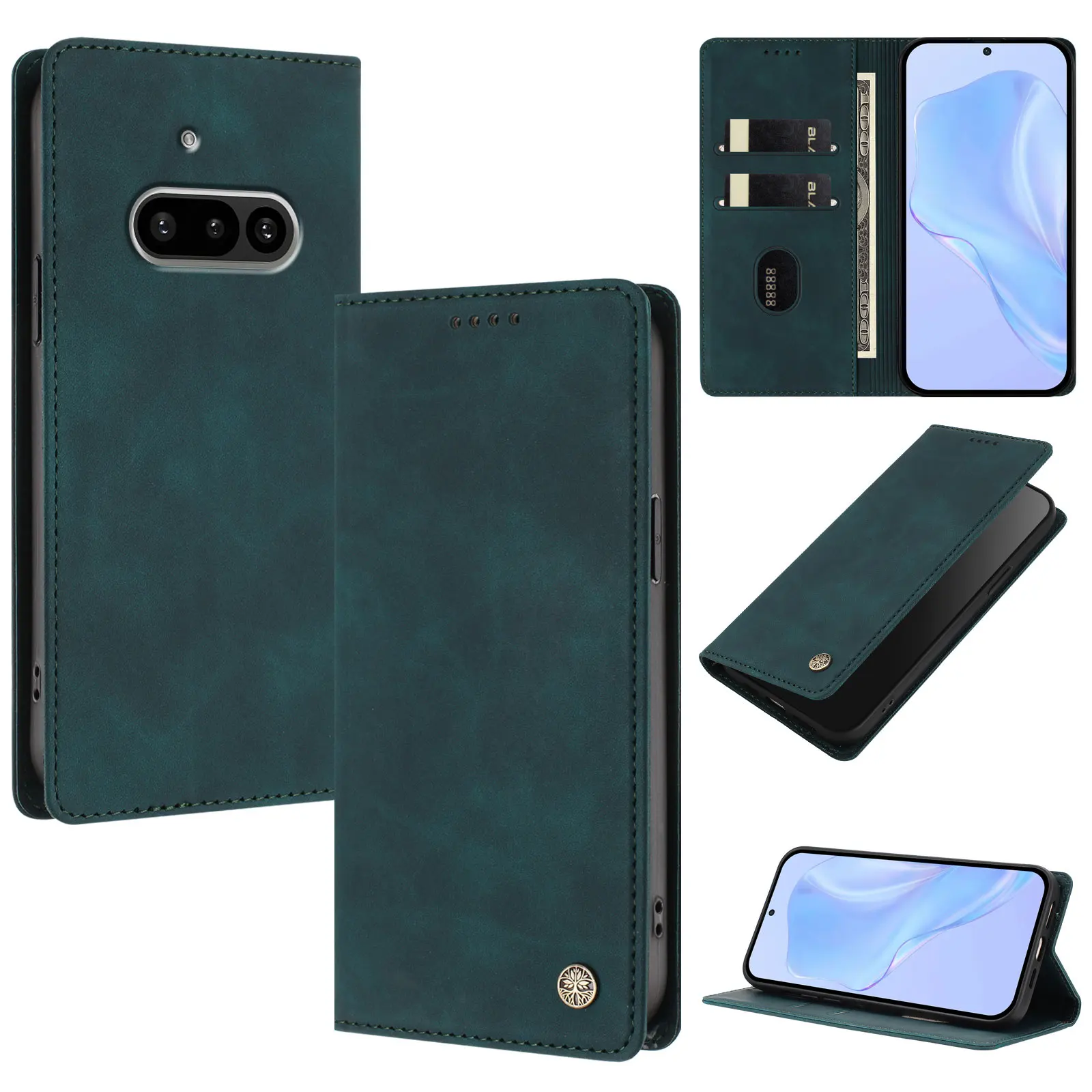 Deluxe Wallet Magnetic Flip Leather Case with Shockproof Stand Cover