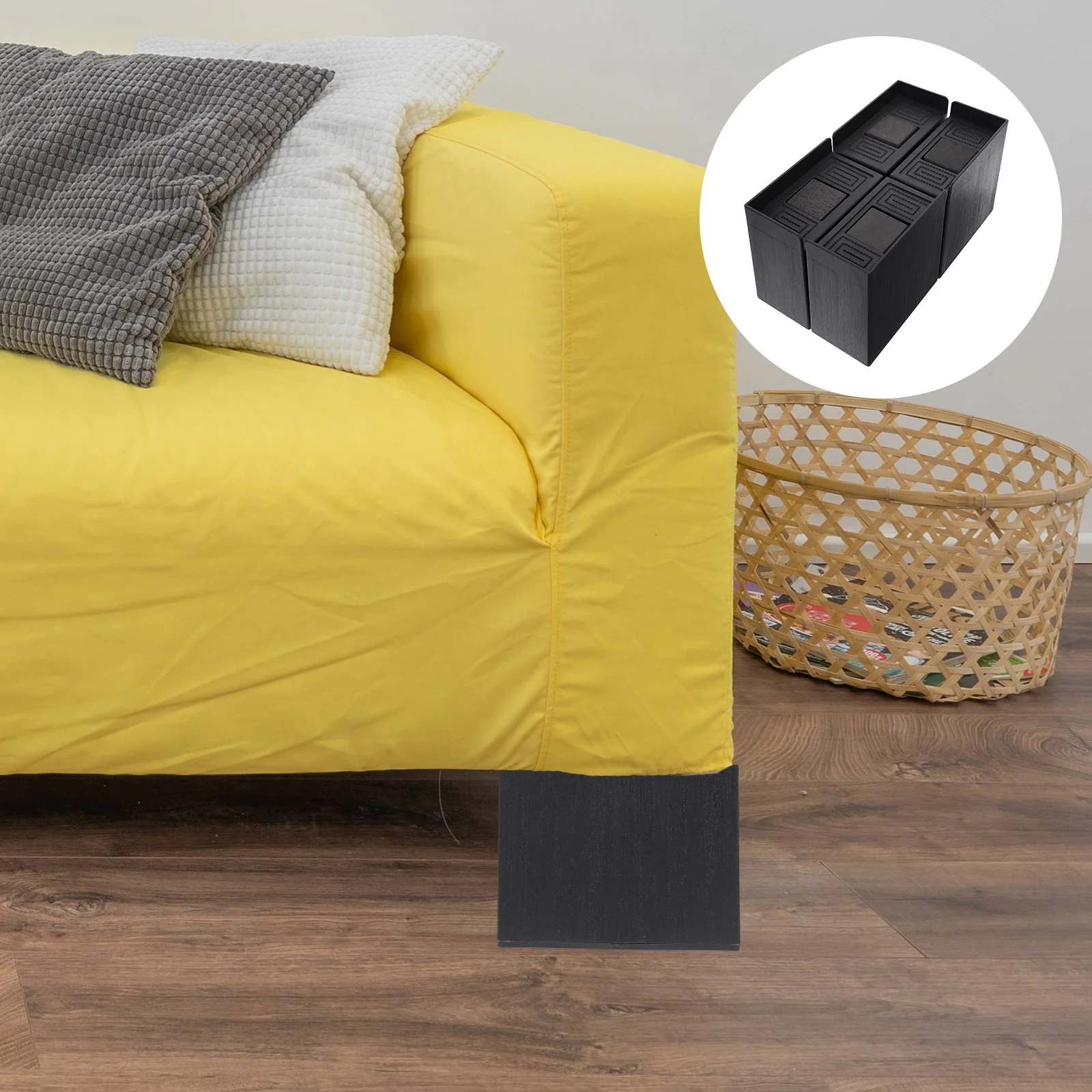 

4pcs Furniture Anti-vibration Risers Bed Lifters Furniture Feet Supports for Bed Sofa