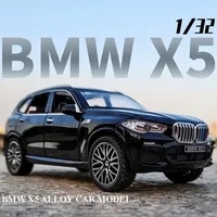 1:32 BMW X5 SUV Alloy Car Model Diecasts Metal Toy Vehicles Car Model High Simulation Collection Sound Light Childrens Toy Gift 1