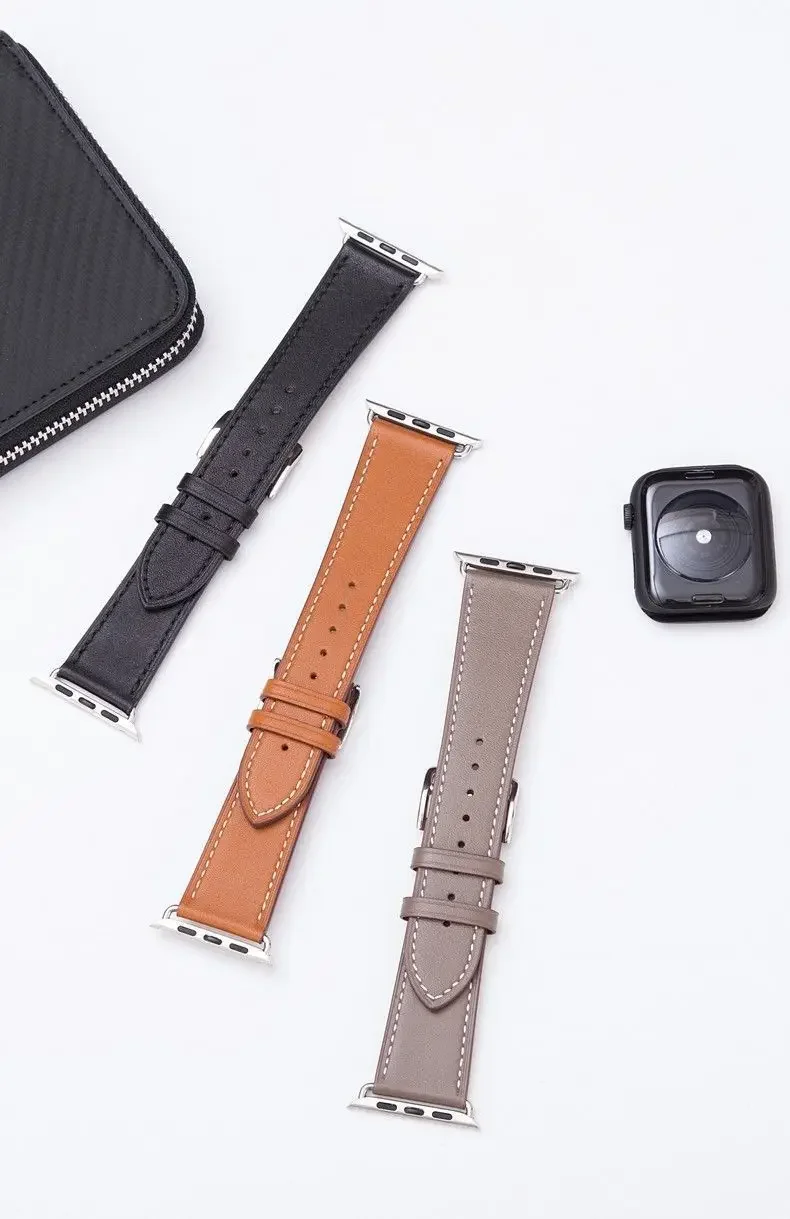 Leder-Uhrenarmbänder für Apple Watch-Armband 44 mm, 49 mm, 45 mm, 42 mm, 40 mm, 41 mm, 38 mm, Sportarmband, iWatch-Serie Ultra 9-8-7-6-5-4-3-SE – Detail 7