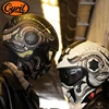 CYRIL-Casque de moto intégral, ouvert, modulaire, double lentille