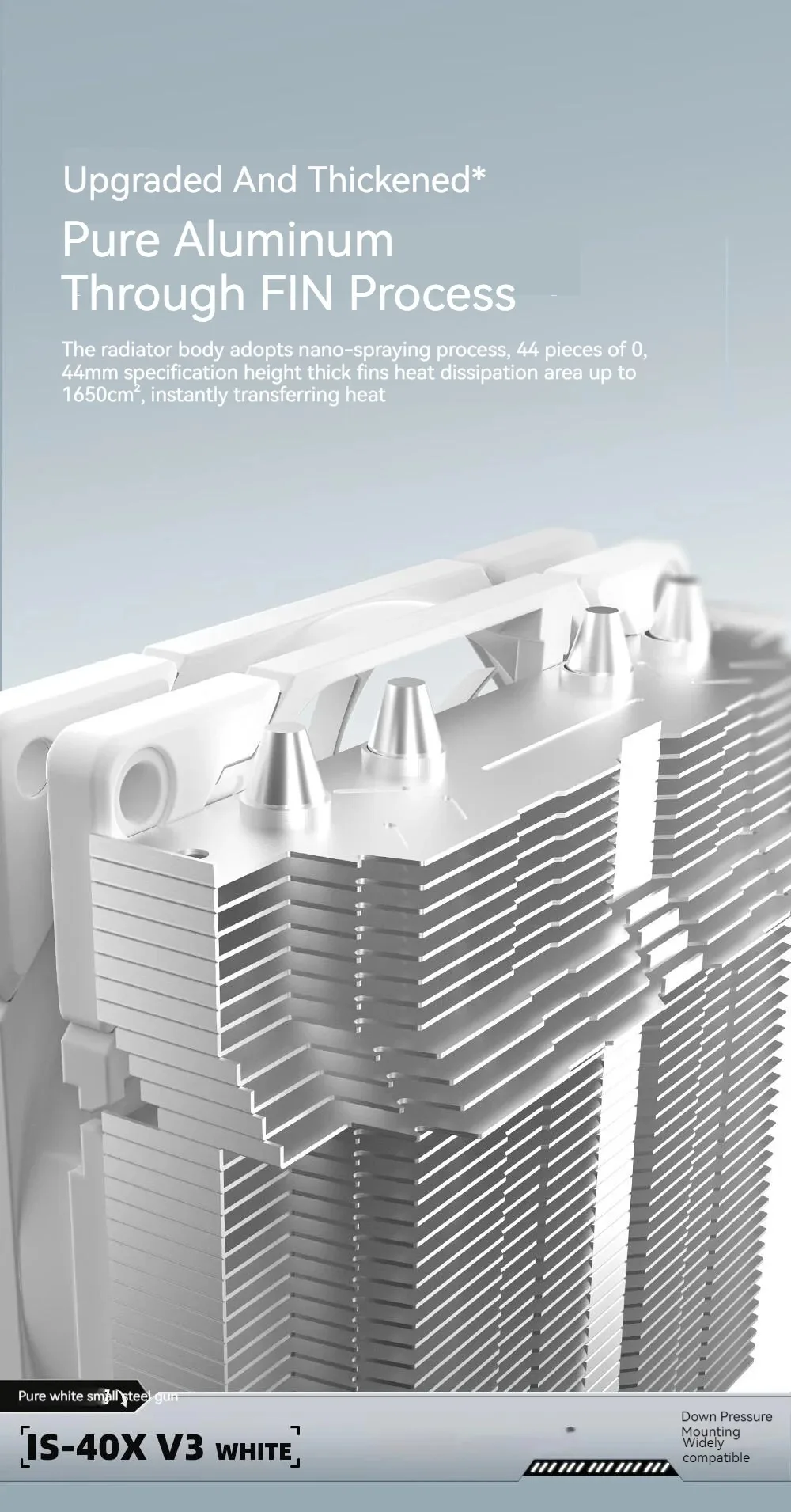 ID-COOLING ID IS-40X Low Profile CPU Cooler 4 Heat Pipes Downward Pressure Air C