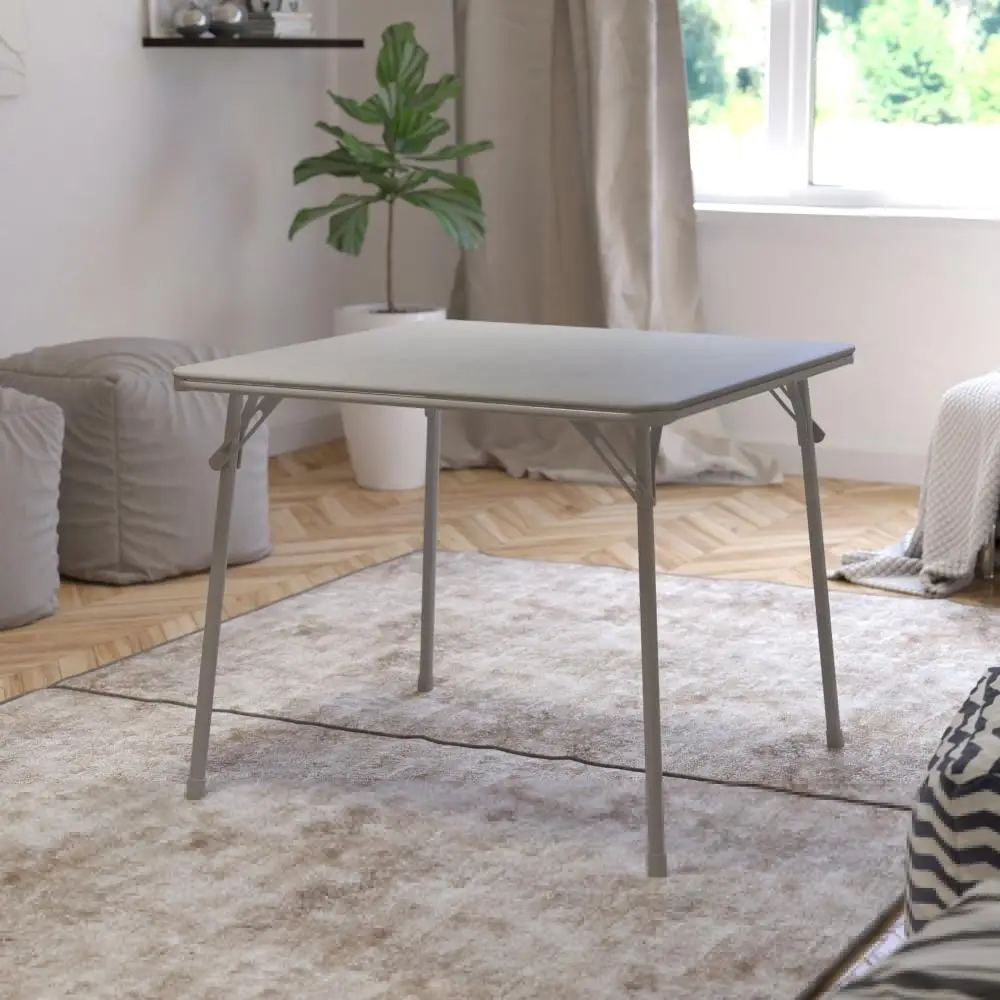 

Table for Home or Outdoor Gray Folding Card Table - Lightweight Portable Folding Table with Collapsible Legs