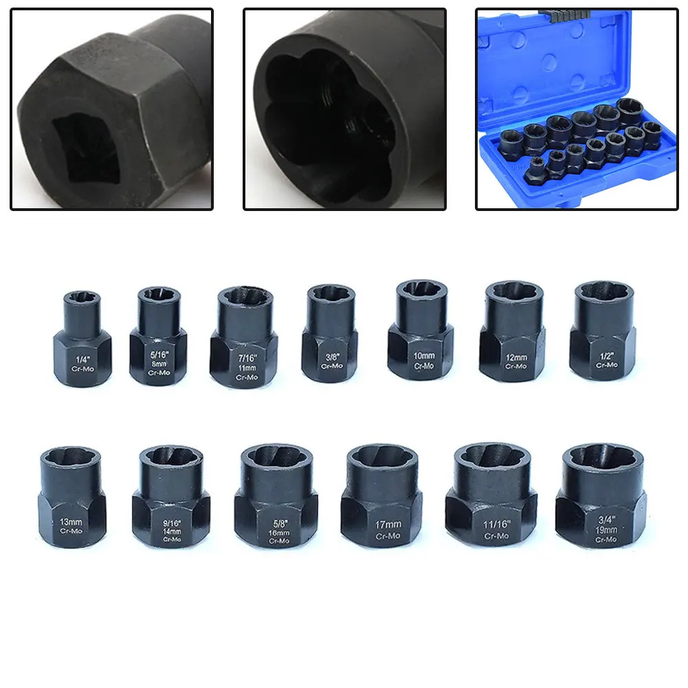 Extractor Rachet For Home Improvement Nut Extractor Set Stripped Nut Tool 13 Piece ...