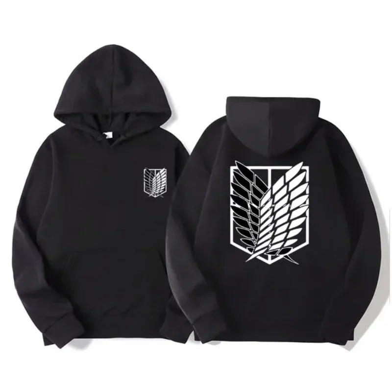thumbnail image 1 of Sudadera con capucha de Attack on Titan para hombre y mujer, suéter de Anime, ropa de calle Harajuku, Shingeki no Kyojin, 1 of 2