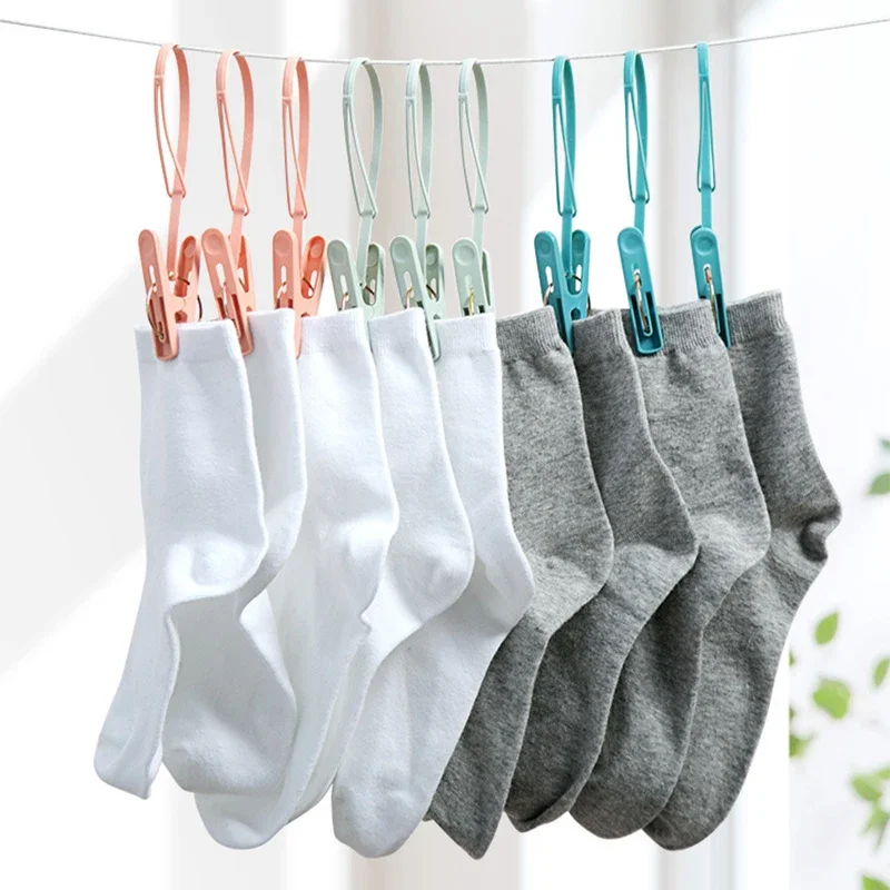 1/5/10pcs Plastic Laundry Clip Windproof Clothespins Portable Bra Socks Hanger Hook Quilt Clothing Clip Hanging Rope Clothes Peg 2