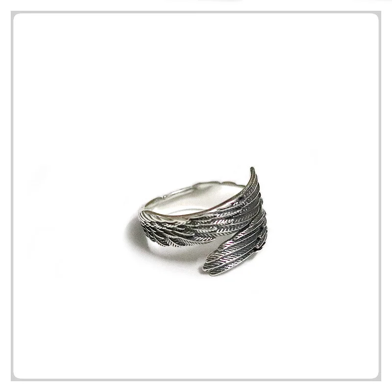 Retro Engels flügel kreative Ring für Männer Frauen Punk Gothic offenen Ring handgemachte Designer Schmuck Unisex Accessoires Geschenk für Liebhaber