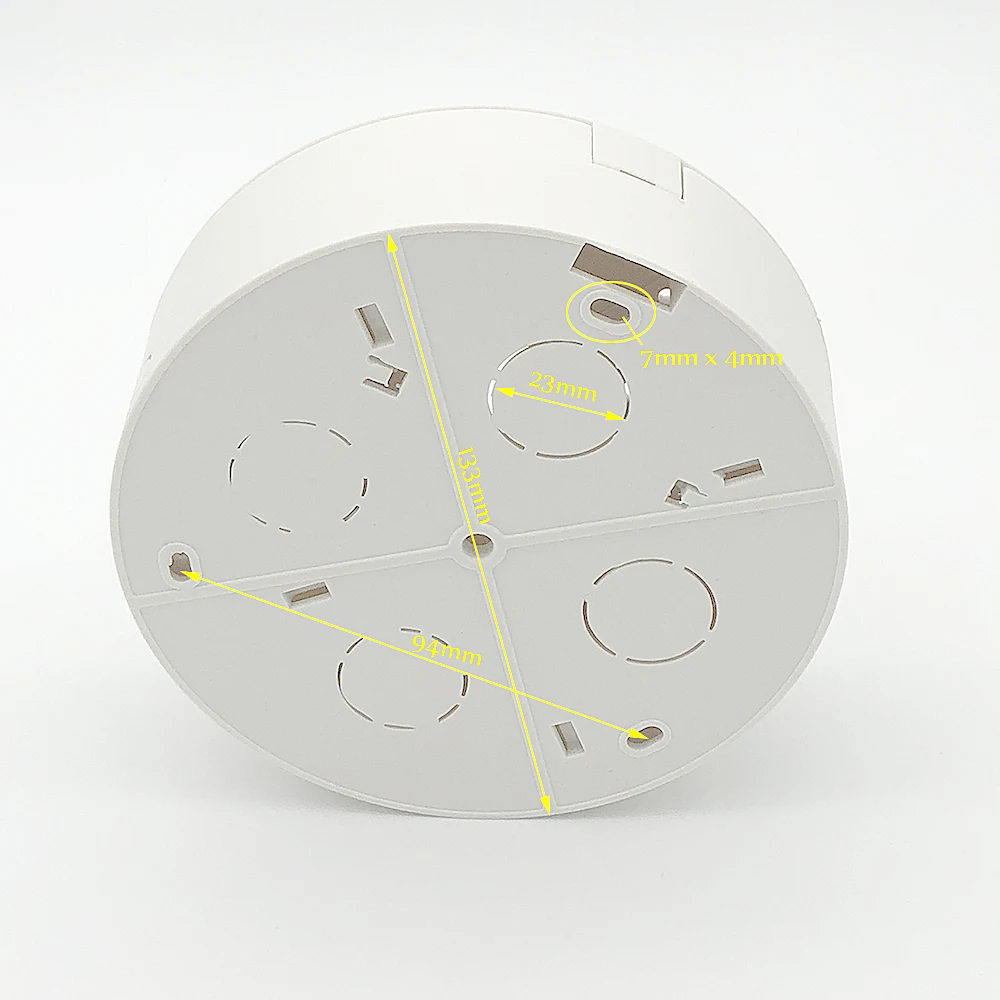 Indoor Hemisphere Surveillance Camera Bracket D=130mm Ceiling Mounting Integrated Dome Camera Bracket Round Base White Plastic