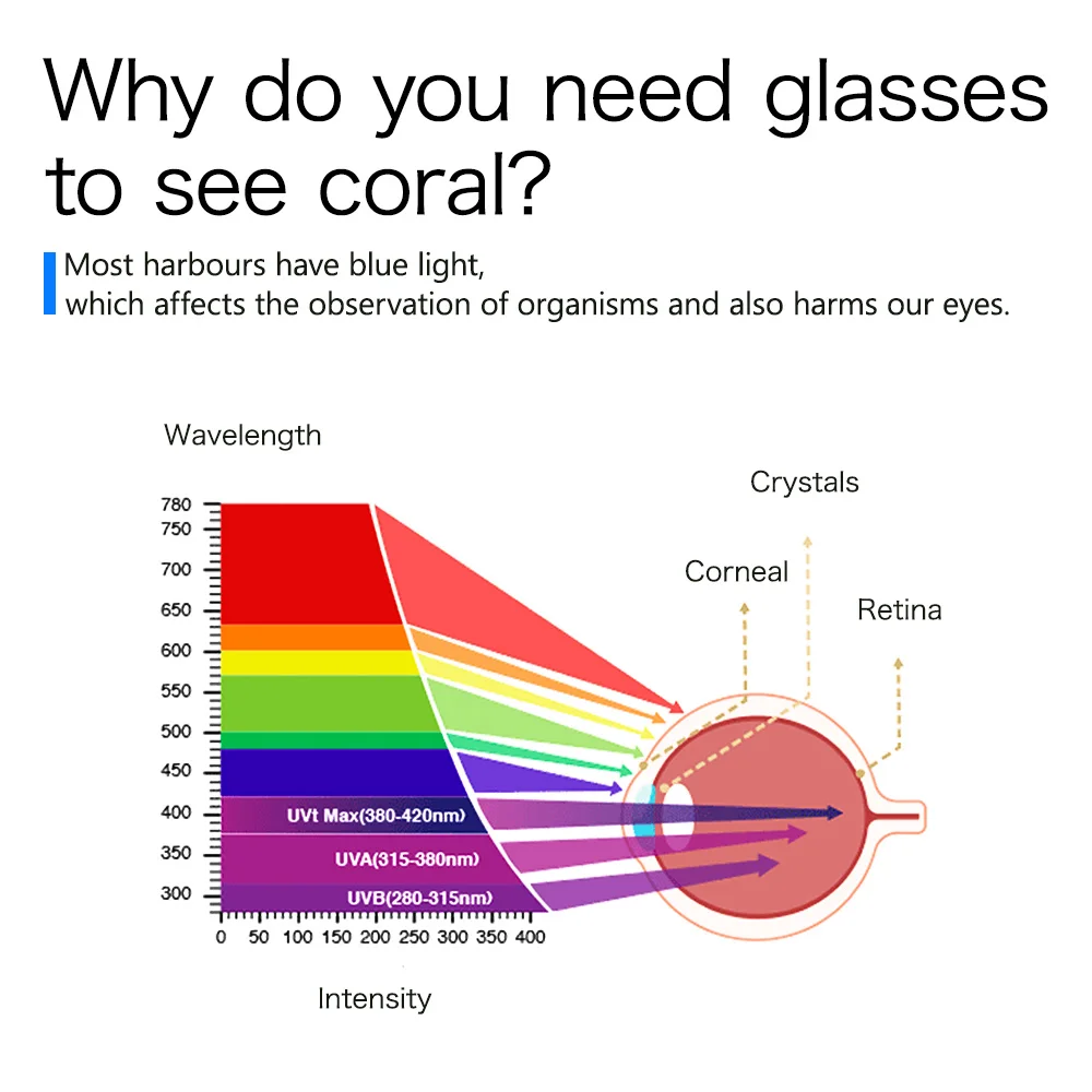 Red Sea ReefView Saltwater Blue Aquarium Light Fliter Glasses For Coral Viewing Eye Protection and Photography