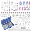 200 Pcs Crystal Suncatcher,Sun Catchers With Crystals,Craft Kits For Adults, With Rainbow Maker, Prism, Pendants 6