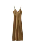 Women's Satin Midi Dress, V Neck, Thin Straps, Backless, Female Dresses, Sexy Fashion - Image 5