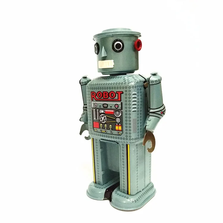 Adult Collection Retro Wind up toy Metal Tin moving Arms swing alien robot Mechanical Clockwork toy figures kids gift