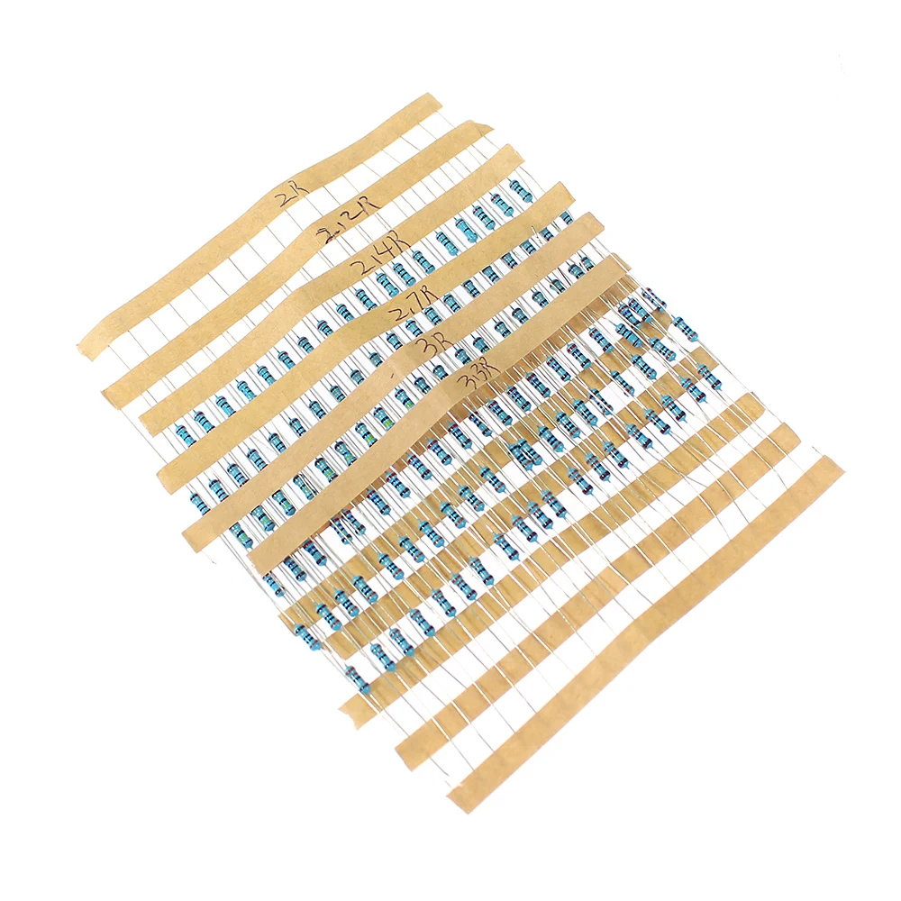 1/4W 1% metal film resistance Car Airbag repair resistor 2ohm 2.2ohm 2.4ohm 2.7ohm 3ohm 3.3ohm 6 types of Electronics kit 5