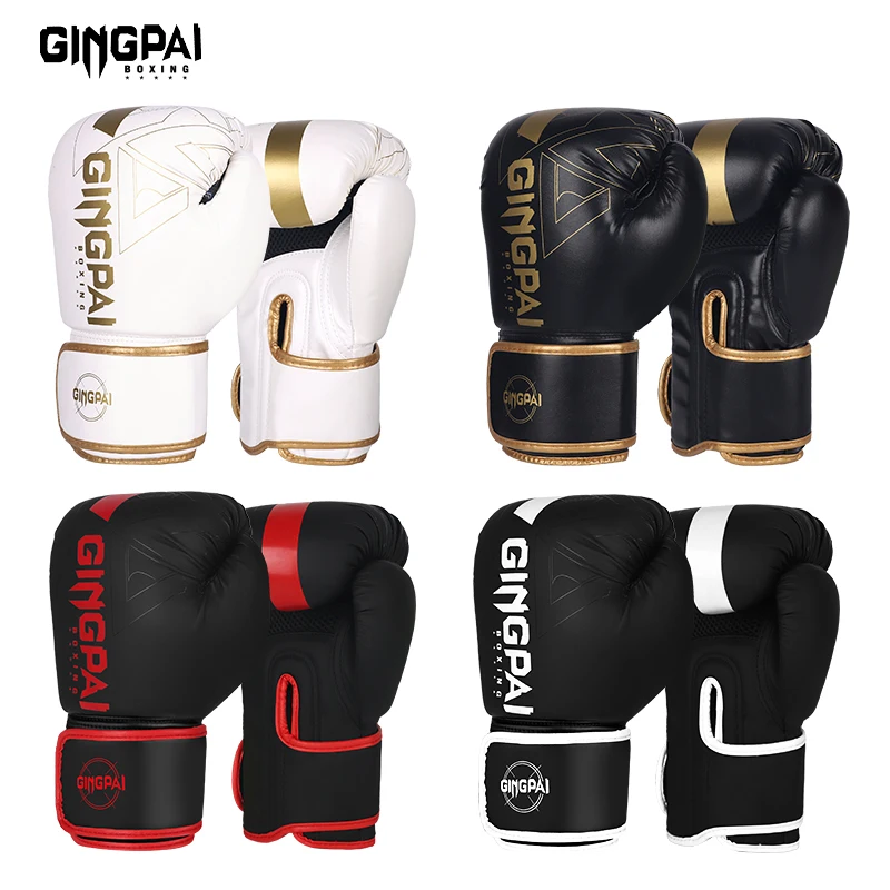 Boxing Gloves 8 12 14oz PU Leather Muay Thai Sanda Free Fight MMA Kick Boxing Training Men Women Kids