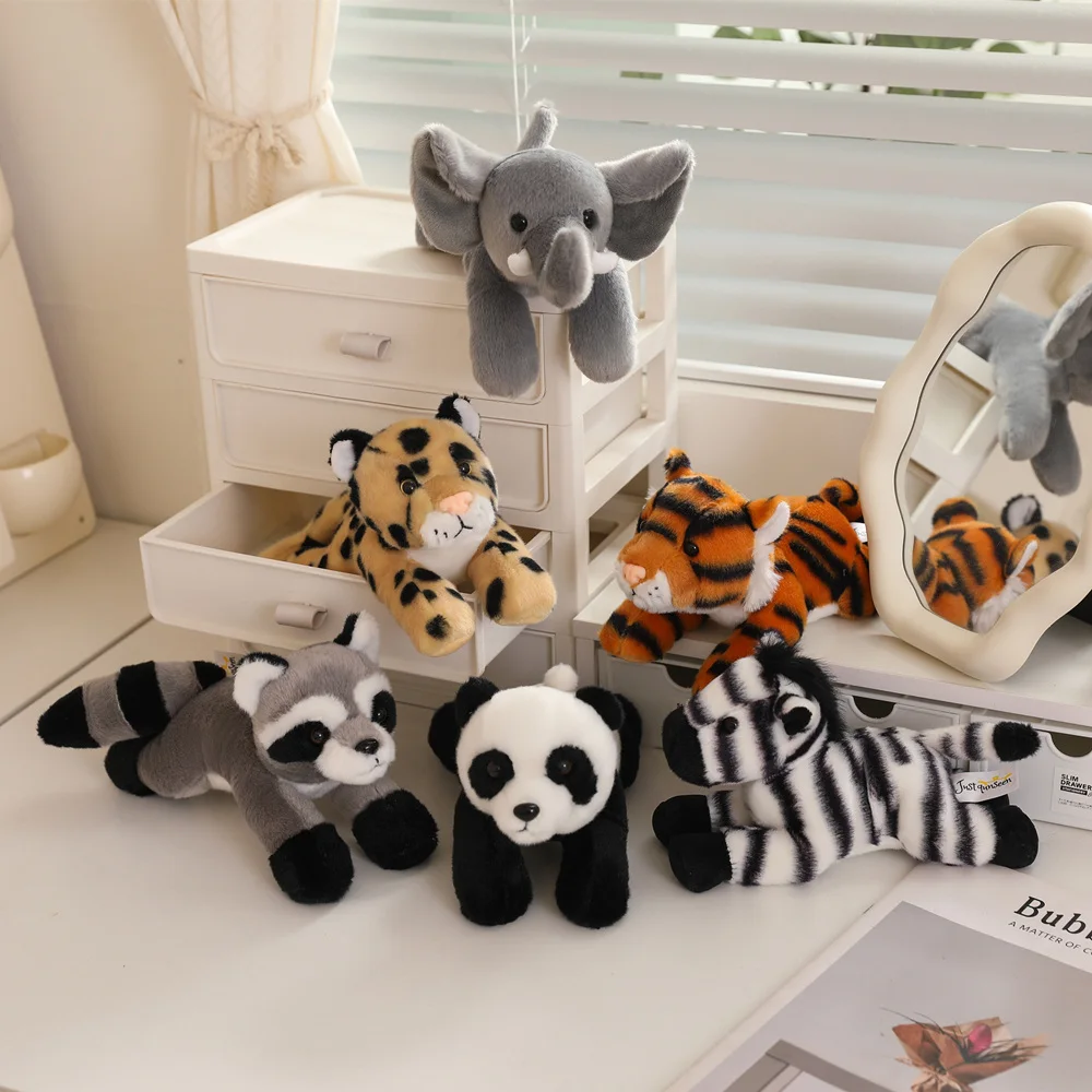 20/30cm couché forêt animaux jouets en peluche réaliste bébé animaux mignon zèbre girafe léopard Lion peluches peluche poupée Giftable 4