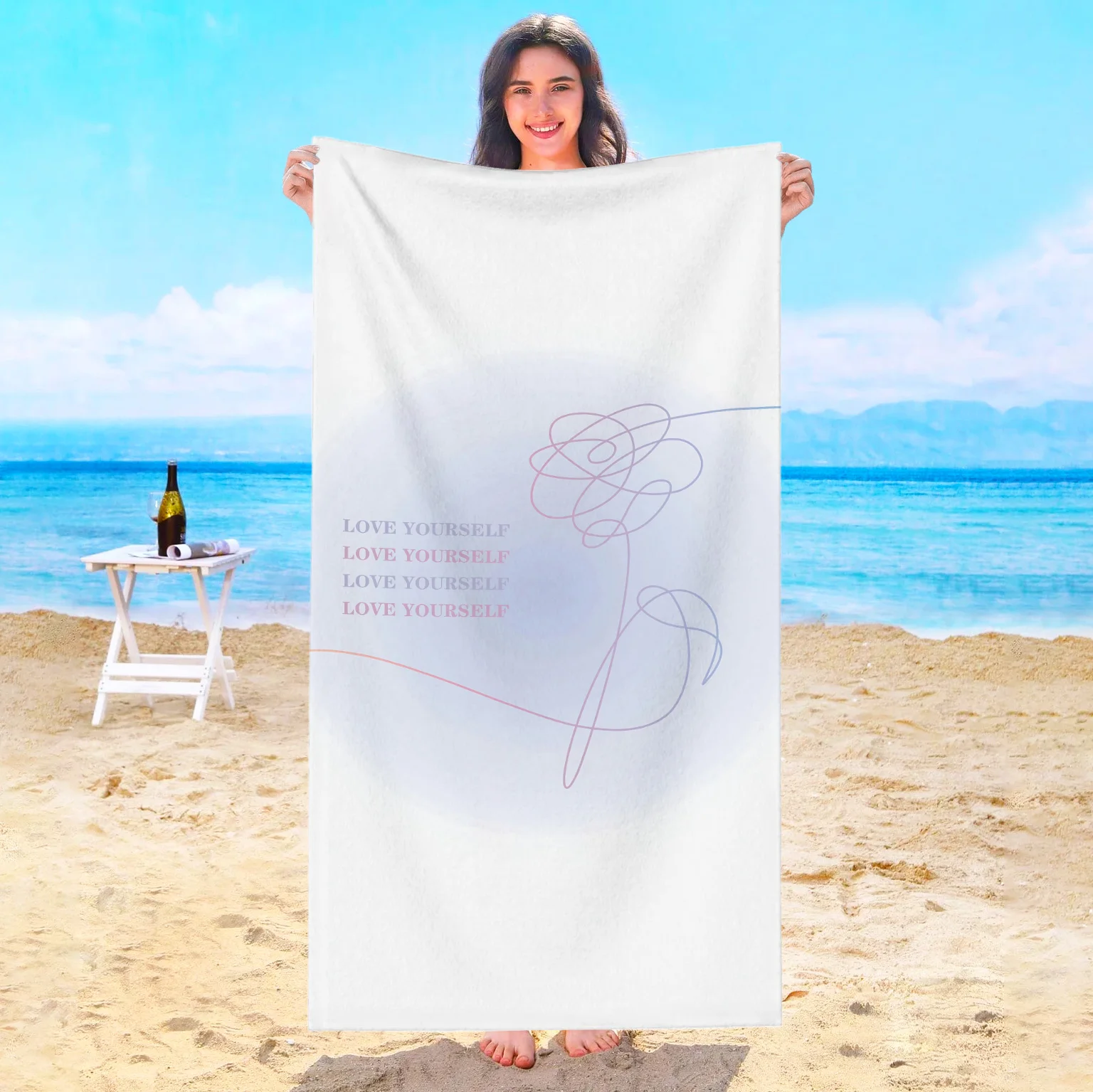 Kpop-B-BTS Beach Towel Bathroom Towels Playa Swimming Pool