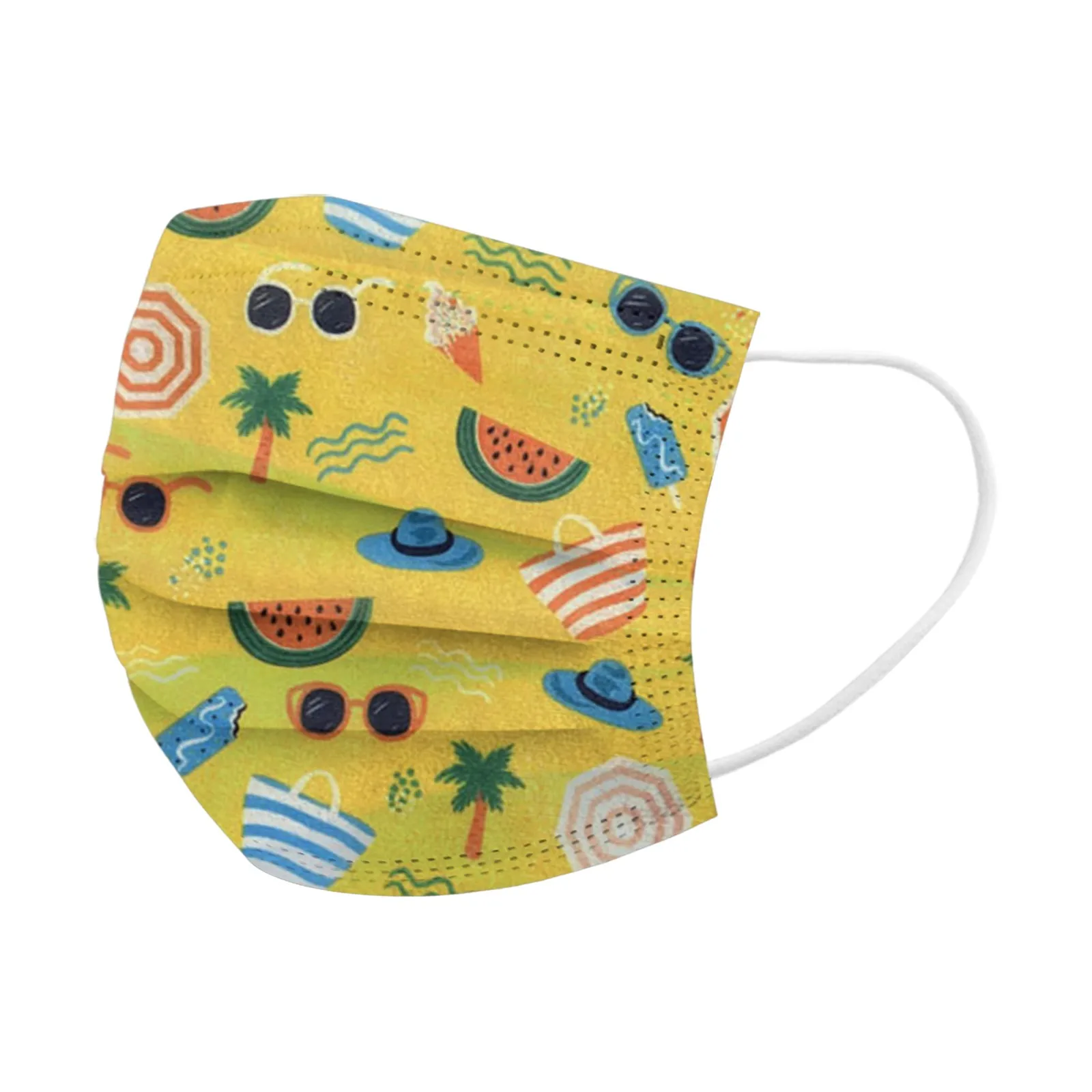 10 PCS Beach Disposable Printed Mouthpiece Melt Spray Fashion Mask mouth cover Face Mask