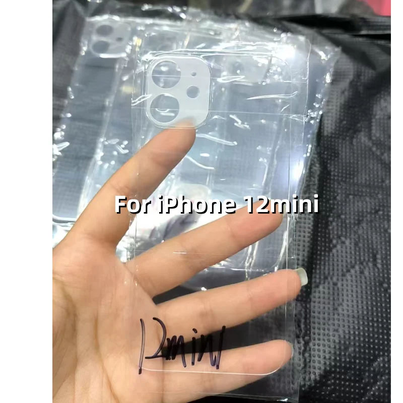 아이폰 11 12 13 14 프로 맥스 미니 14 플러스 투명 유리 후면 배터리 커버 후면 하우징 유리 패널 교체품 (15 16 프로맥스 호환)