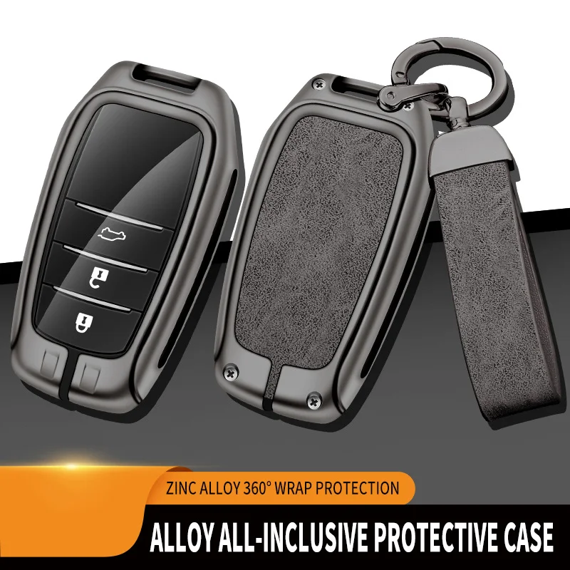 Neue Zink-legierung Leder Auto Schlüssel Fall Abdeckung Shell Für Toyota CHR Hilux Fortuner Land Cruiser 200 Camry Corolla Crown RAV4 Highland