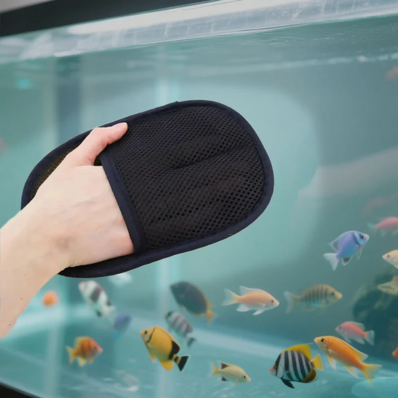 Fish Tank Cleaning Gloves Imitation Wool Thickened Plush Aquarium Glass Wiping Algae Stain Removal Essential Tank