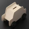 Wooden Car Shaped Coin Bank Kids Diy Crafts Money Box Educational Toy Gift Practical Creative Ability Development Wooden Saving 6