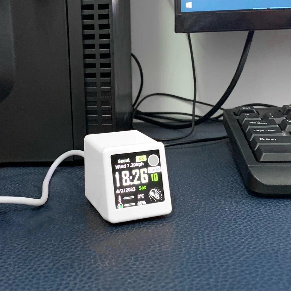 Desktop Mini Screen Electronic Thermometer Hygrometer Sensor Digital WiFi Clock Projector Smart Weather Station