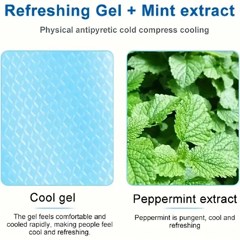 2/6pcs Disposable Gel Cooling Pads Heat Reduction Ice Patch Summer Outdoor Heat Relief Self-Adhesive Ice Pack for All Ages