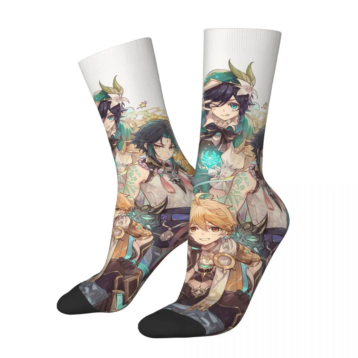 Счастливые забавные мужские носки Genshin Impact аниме носки каэдехара Kazuha Xiao Aether женские чулки весна лето осень зима