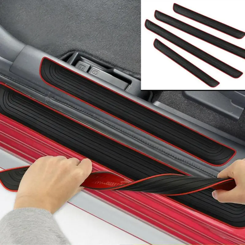

Car Door Sill Plate Protectors Car Sticker Door Edge Guards Trim Molding Protection Strip PVC Rubber Anti Scratch Sticker Autos