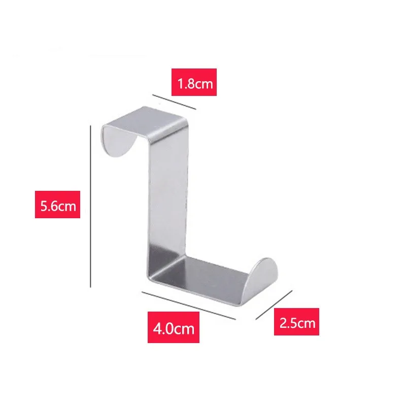 Storage Hook Door Hook 1Pcs Door Back Hook Stainless Steel Over The Door Hooks Z-Shaped Coat Hanger Reversible Keys Towel Storage Rack Organizatio