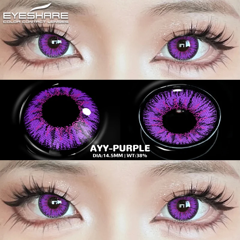 EYESHARE 1 Paar Halloween-Linsen, farbige Kontaktlinsen für Augen, jährliche Anime-rote Linsen, Cosplay-Kontakte, weiße Mesh-Blindlinse – Detail 3