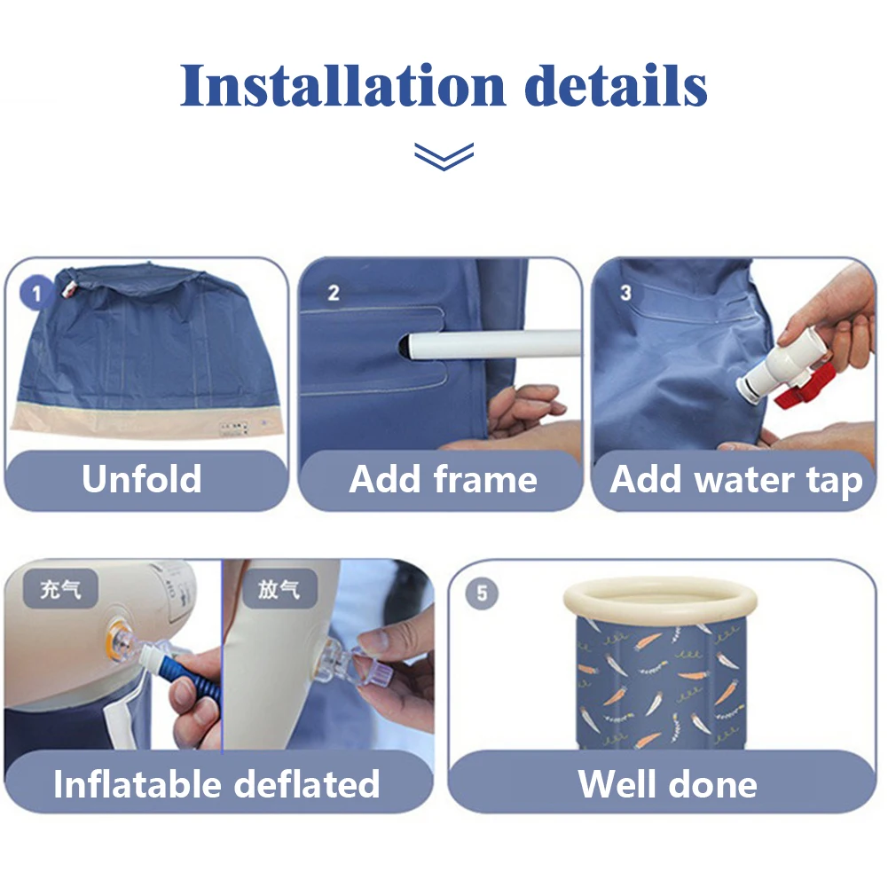 Home Party Portable Folding Bathtub Large PVC Foldable Water Tub Place Room Spa Thickened Bath Tub