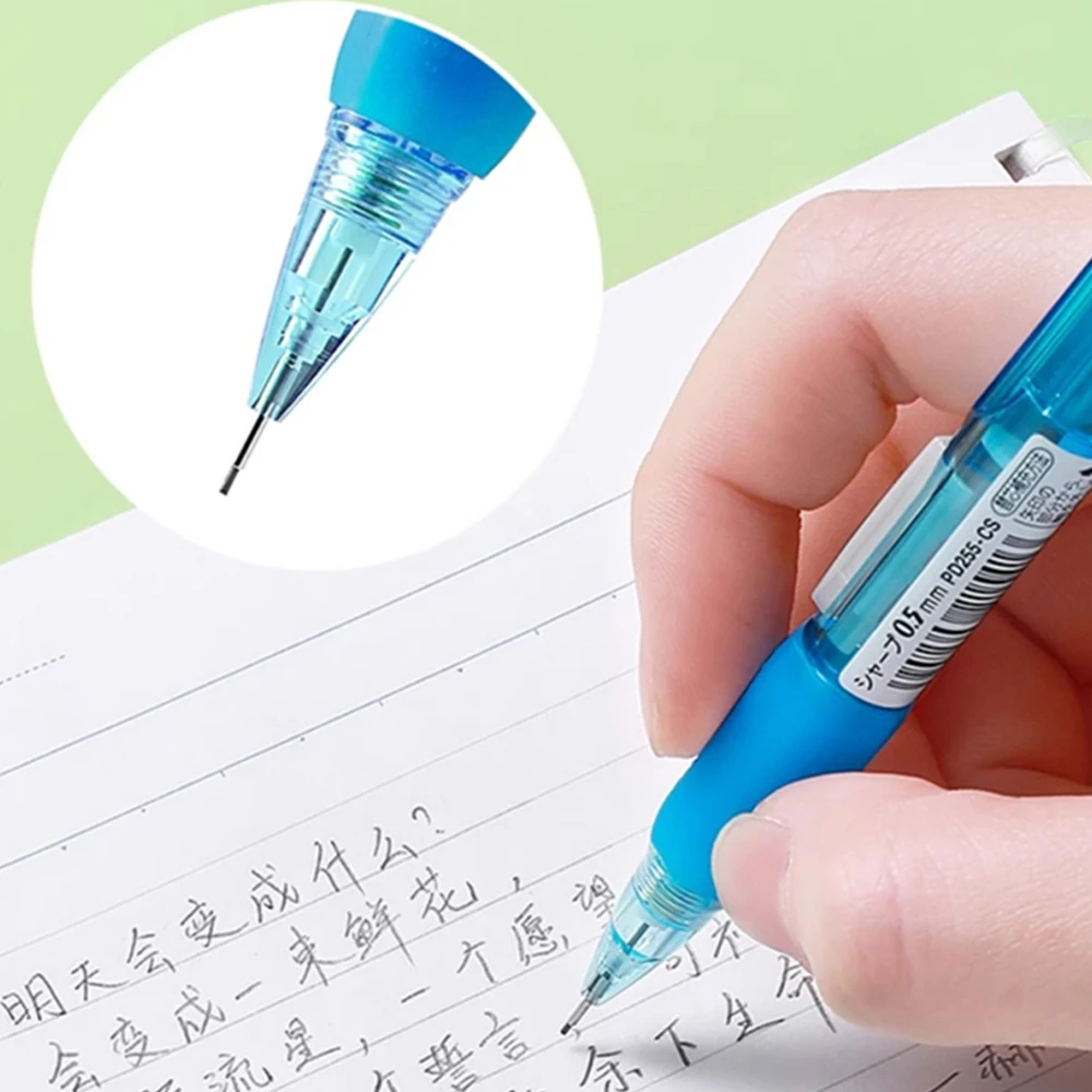 일본 펜텔 기계식 펜슬, PD255 사이드 프레스 액티브 펜슬, 0.5mm 드로잉 문구, 학교 사무실 액세서리, 3 개