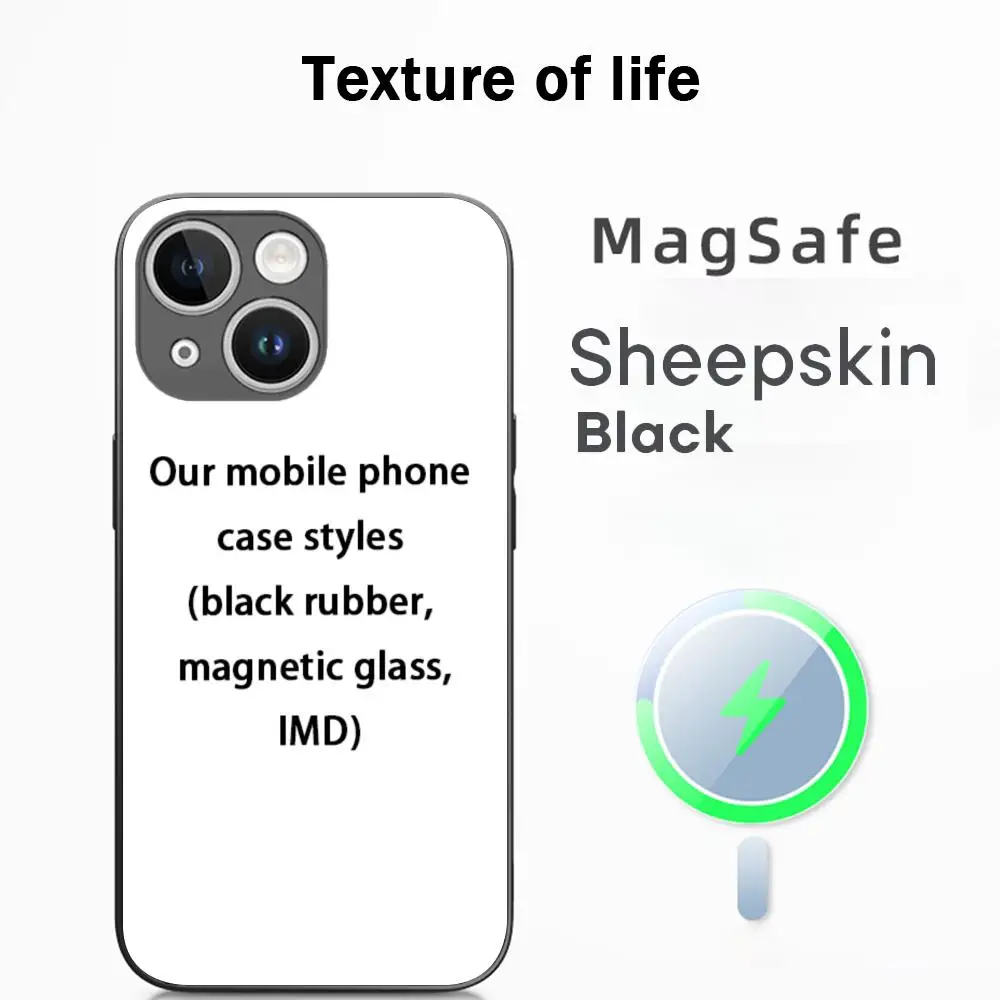 Customized DIY Pattern High-End Luxury Sheepskin Phone Case with MagSafe Compatibility
