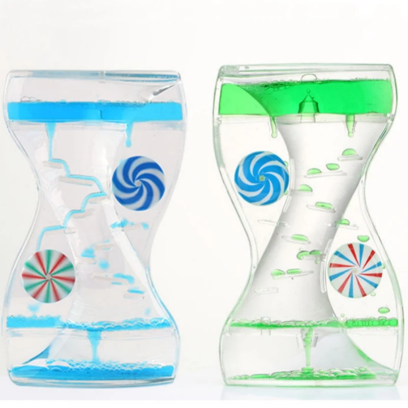 Sand Timer Liquid Hourglass Timer Colored Hourglass Liquid Sports Bubble Hourglass Children's Sensory Decompression Toy Recommendation Home Living Room Creative Desktop Decoration
