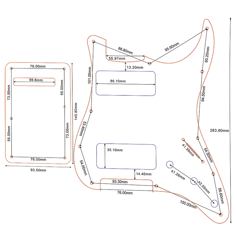 Great Quality Parts 2 P90 Strat Guitar Pickguard For US 11 Screw Holes Strat 2 P90S Humbucker & Back Plate & Control Knob