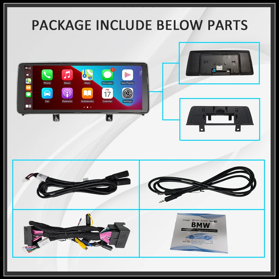 Radio de coche Android Auto 2 DIN con Carplay inalámbrico, pantalla Linux de 2400*900P, estéreo para BMW Serie 1 y 2 F20 F21 F23 Cabrio 2011-2016 NBT, Bluetooth, Autoradio, Airplay, Mirror Link, Autolink, reproductor multimedia, navegación GPS. 4