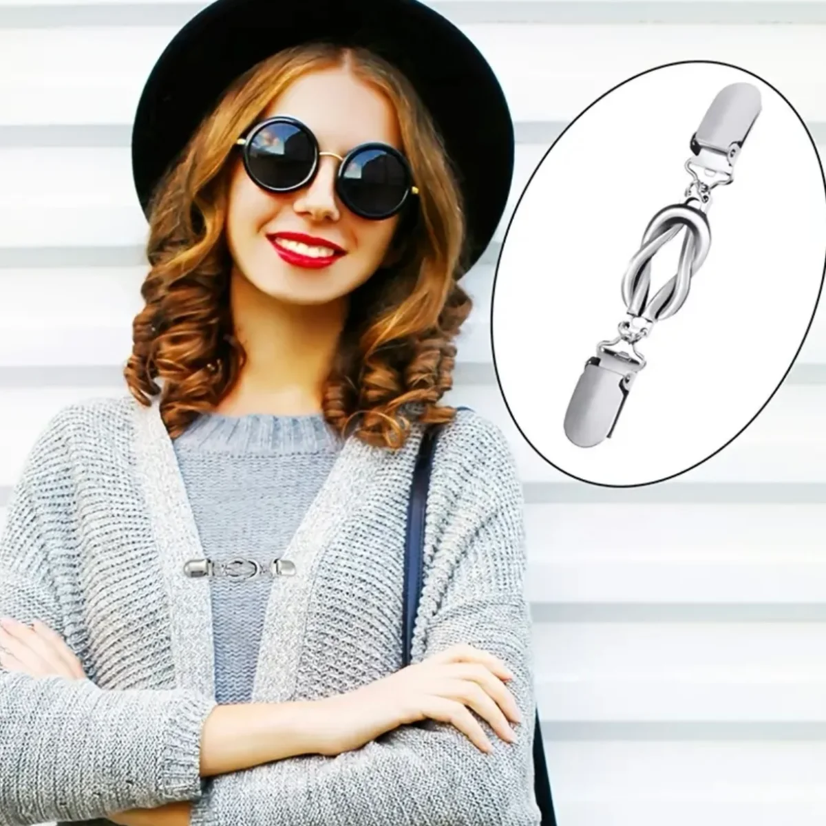 4-Piece Retro Duck Sweater Clips - Zinc Alloy Shirt & Shawl Clasps For Women (Antique Silver & Bronze) - View #5