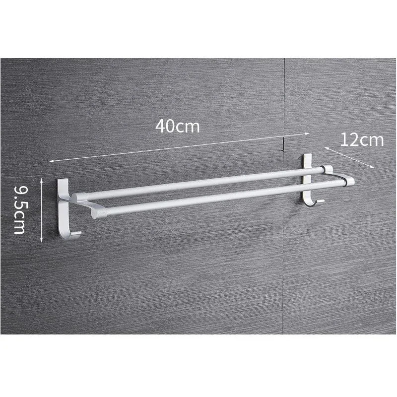 New Wall Mounted Rail Double Towel Bar Finish Holder Hanger Towel Rack Bathroom Accessories