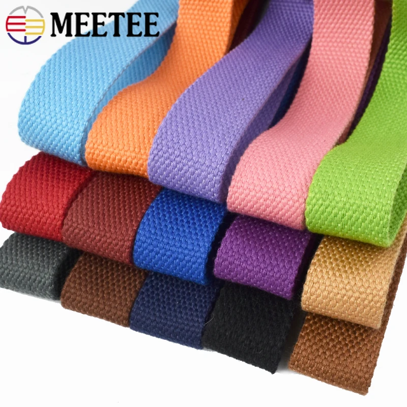 10Meters 25mm Cotton Webbing Tape 2mm Thick Canvas Ribbon for Backpack Bag Strap Safety Belt Bias Band DIY Sewing Accessories